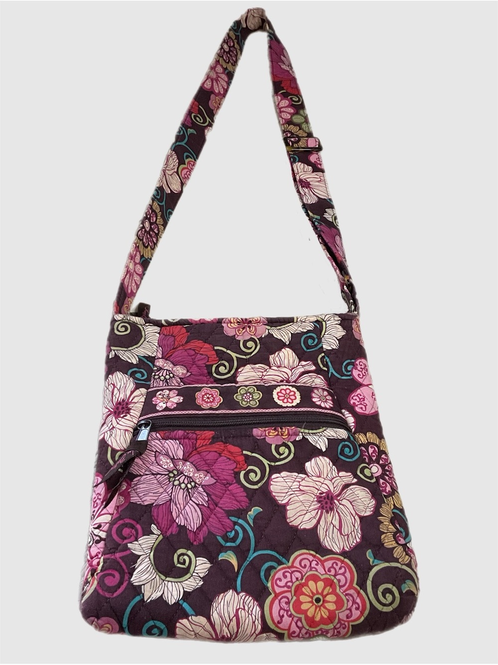 Vera Bradley Mailbag Quilted Crossbody - RETIRED Raspberry Fizz Pattern (2008)